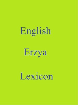 cover image of English Erzya Lexicon